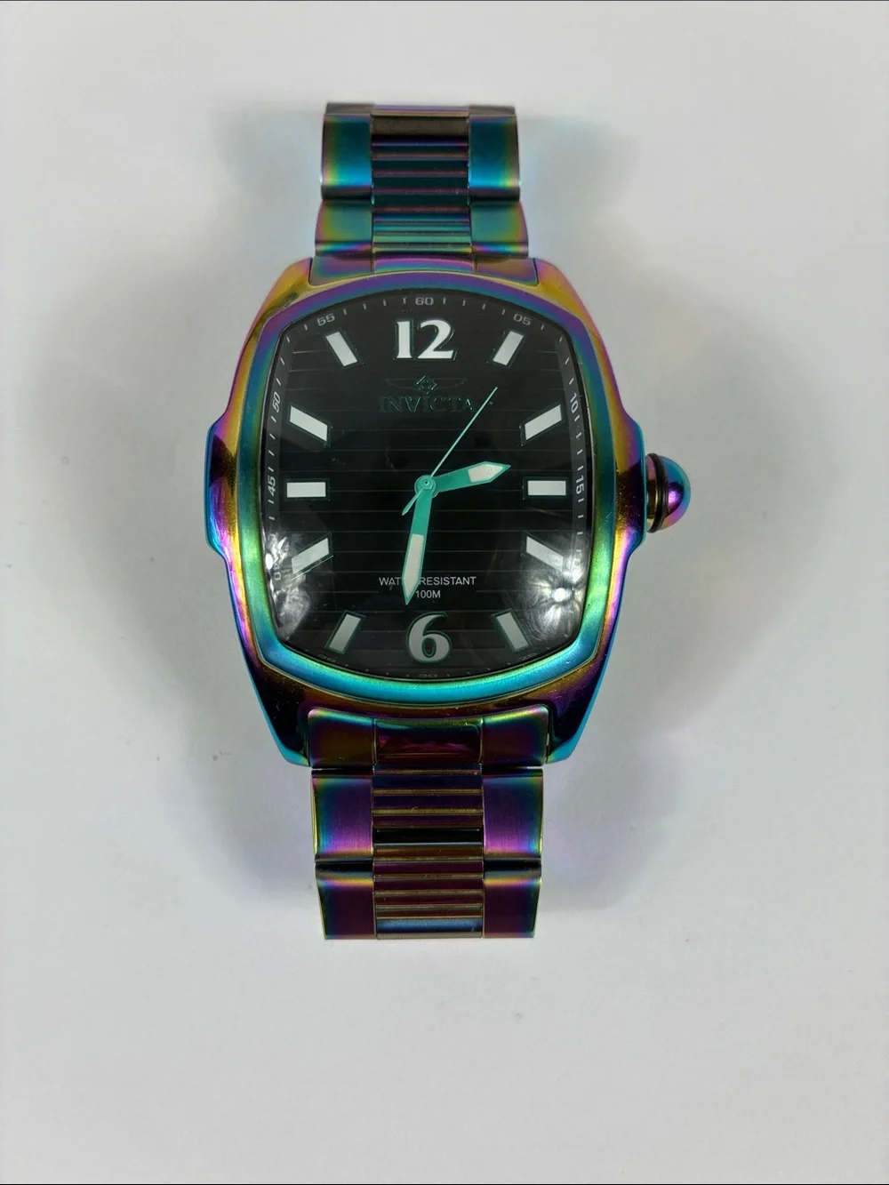 Invicta Men's Iridescent Stainless Steel Watch - Black Dial